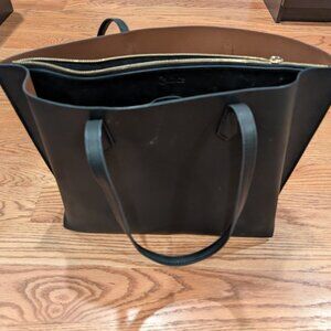 Quince Italian Leather Triple Compartment Shopper Tote